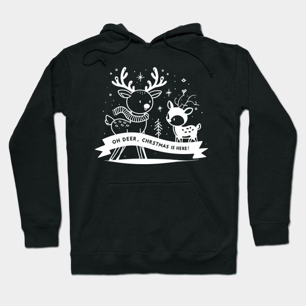 Oh Deer Christmas is Here! Hoodie by Francois Ringuette